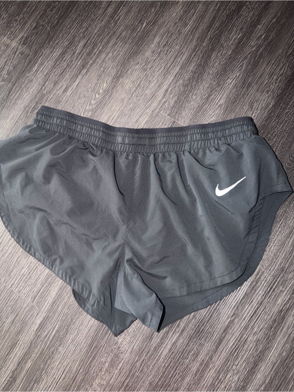 Nike Women's Black Athletic Running Shorts with White Swoosh